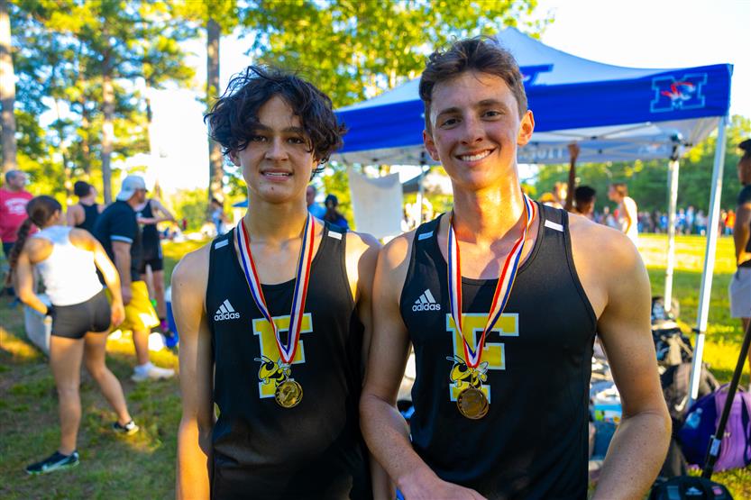 Fairview High students run at a cross-country meet